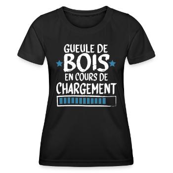 Gueule Bois Alcool Bière Whisky Cadeau - T-shirt sport Femme - noir - Devant - AI Model Female 172 light (172cm)