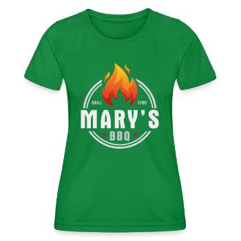 Marys BBQ - Women's Functional T-Shirt - kelly green - Front - AI Model Female 172 dark (172cm)