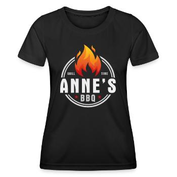 Annes BBQ - T-shirt sport Femme - noir - Devant - AI Model Female 172 light (172cm)