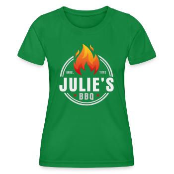 Julies BBQ - T-shirt sport Femme - vert - Devant - AI Model Female 172 dark (172cm)