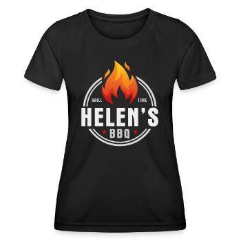 Grill in Helens - Frauen Funktions-T-Shirt - Schwarz - Vorne - AI Model Female 172 light (172cm)