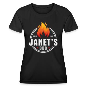 Janets BBQ - Women's Functional T-Shirt - black - Front - AI Model Female 172 light (172cm)