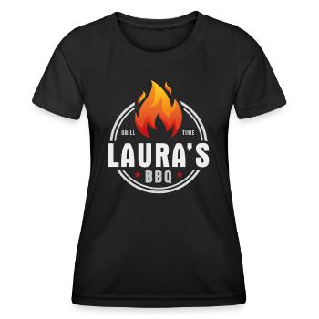 Lauras BBQ - Women's Functional T-Shirt - black - Front - AI Model Female 172 light (172cm)