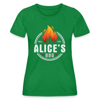 Alices BBQ - T-shirt sport Femme - vert - Devant - AI Model Female 172 dark (172cm)