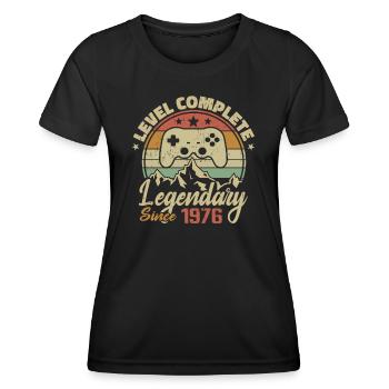 1976 Komplettes Level-Geburtstagsgeschenk - 1976 - Frauen Funktions-T-Shirt - Schwarz - Vorne - AI Model Female 172 light (172cm)
