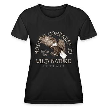Aigle Albanais - Nothing Compares To Nature, Sépia - T-shirt sport Femme - noir - Devant - AI Model Female 172 light (172cm)