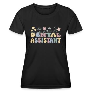 Assistant dentaire Assistant dentaire - T-shirt sport Femme - noir - Devant - AI Model Female 172 light (172cm)
