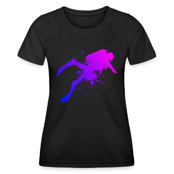 Plongée Plongée Libre Plongée Plongée Hommes - T-shirt sport Femme - noir - Devant - AI Model Female 172 light (172cm)