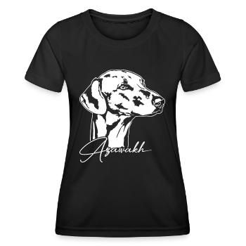 AZAWAKH Portrait Chiens Lévriers Wilsigns - T-shirt sport Femme - noir - Devant - AI Model Female 172 light (172cm)