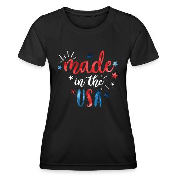 4th of July Made in the USA - Women's Functional T-Shirt - black - Front - AI Model Female 172 light (172cm)