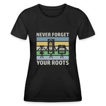 Retro Spruch Technik VHS Audiokassette Diskette - Frauen Funktions-T-Shirt - Schwarz - Vorne - AI Model Female 172 light (172cm)