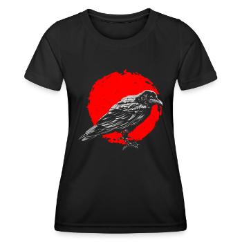 Okkult Rabe Rabenvogel Krähe Nordisch Satanic - Frauen Funktions-T-Shirt - Schwarz - Vorne - AI Model Female 172 light (172cm)