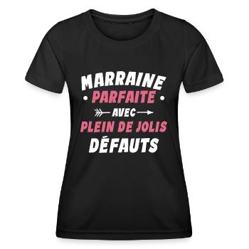 Marraine Parfaite Avec Plein De Jolis Défauts - T-shirt sport Femme - noir - Devant - AI Model Female 172 light (172cm)
