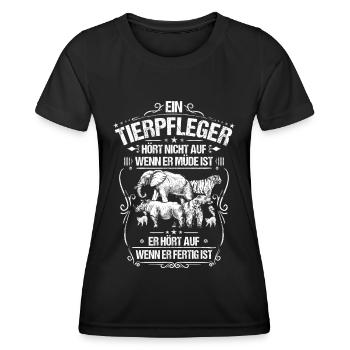 Tierpfleger Zoowärter Tierheim Zoo Geschenk - Frauen Funktions-T-Shirt - Schwarz - Vorne - AI Model Female 172 light (172cm)