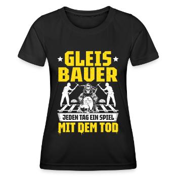 Gleisbauer Schienenarbeiter Gleisbau Track Laborer - Frauen Funktions-T-Shirt - Schwarz - Vorne - AI Model Female 172 light (172cm)