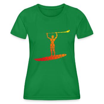 Standup Paddle Sup Standup Paddleboard Standup Pad - T-shirt sport Femme - vert - Devant - AI Model Female 172 dark (172cm)