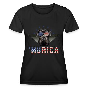 Cane Corso Sunglasses Murica Flag Gift - Women's Functional T-Shirt - black - Front - AI Model Female 172 light (172cm)