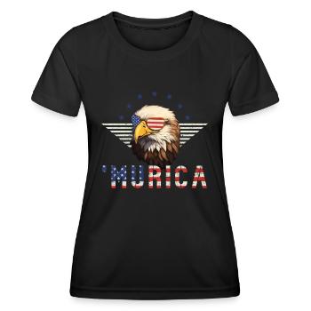 Eagle Sunglasses Murica America Flag Gift - Women's Functional T-Shirt - black - Front - AI Model Female 172 light (172cm)