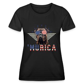 Mastiff Sunglasses Murica America Gift - Women's Functional T-Shirt - black - Front - AI Model Female 172 light (172cm)