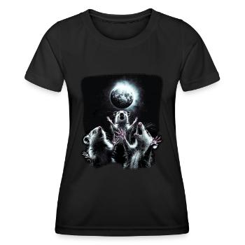 3 Opossum Moon Funny Meme Possum Gift - Women's Functional T-Shirt - black - Front - AI Model Female 172 light (172cm)