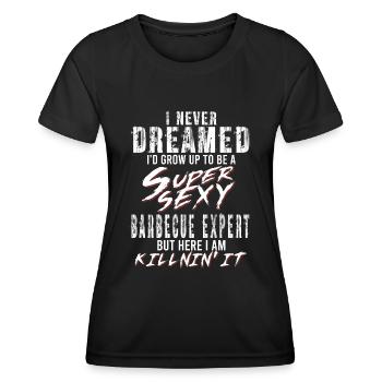 Super Sexy Grill-Experte Grillen Geschenk Papa - Frauen Funktions-T-Shirt - Schwarz - Vorne - AI Model Female 172 light (172cm)