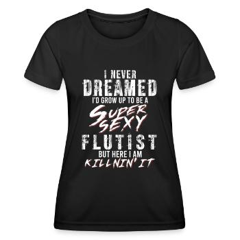 Super Sexy flûte flûte flûte à bec cadeau - T-shirt sport Femme - noir - Devant - AI Model Female 172 light (172cm)