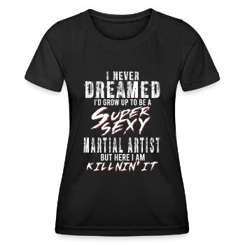 Super Sexy Artiste Martial Arts Martiaux Cadeau MMA - T-shirt sport Femme - noir - Devant - AI Model Female 172 light (172cm)