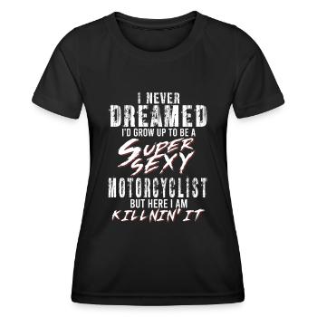 Super Sexy Motard Motard Cadeau Moto - T-shirt sport Femme - noir - Devant - AI Model Female 172 light (172cm)