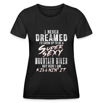 Super Sexy Mountain Biker Mountain Biking Gift - Women's Functional T-Shirt - black - Front - AI Model Female 172 light (172cm)