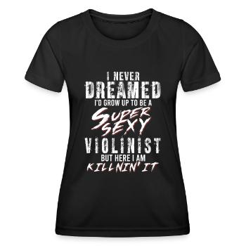 Super Sexy Geiger Geigenspieler Geschenk Geige - Frauen Funktions-T-Shirt - Schwarz - Vorne - AI Model Female 172 light (172cm)