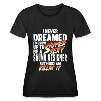 Super Sexy Sound Designer Sound Designer cadeau - T-shirt sport Femme - noir - Devant - AI Model Female 172 light (172cm)