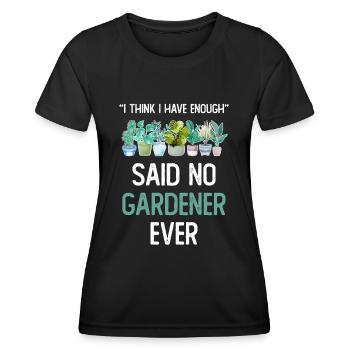 Je pense que j’ai assez de plantes Garten Pflanzen - T-shirt sport Femme - noir - Devant - AI Model Female 172 light (172cm)