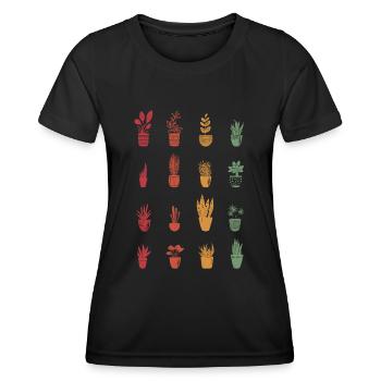 Potted Plants Retro Gardener Garden Gift Plants - Women's Functional T-Shirt - black - Front - AI Model Female 172 light (172cm)