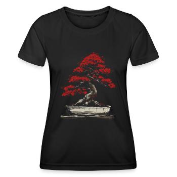 Bonsai Tree Japanese Culture Buddhist Aesthetic - Women's Functional T-Shirt - black - Front - AI Model Female 172 light (172cm)