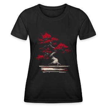 Bonsai Tree Aesthetic Buddhist Japanese Culture - Women's Functional T-Shirt - black - Front - AI Model Female 172 light (172cm)