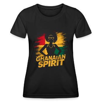Ghanaian Spirit Reggae Afro Woman Afrika Ghana - Frauen Funktions-T-Shirt - Schwarz - Vorne - AI Model Female 172 light (172cm)