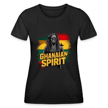 Ghanaian Spirit Rastamann Reggae Dreadlocks Ghana - Women's Functional T-Shirt - black - Front - AI Model Female 172 light (172cm)