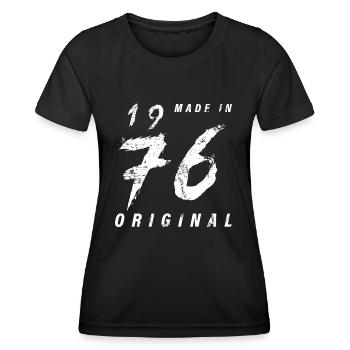 Made In 1976 Original Geburtstag Grunge Distressed - Frauen Funktions-T-Shirt - Schwarz - Vorne - AI Model Female 172 light (172cm)
