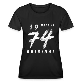 Made In 1974 Original Geburtstag Grunge Distressed - Frauen Funktions-T-Shirt - Schwarz - Vorne - AI Model Female 172 light (172cm)