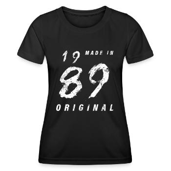 Made In 1989 Original Birthday Grunge Distressed - Women's Functional T-Shirt - black - Front - AI Model Female 172 light (172cm)