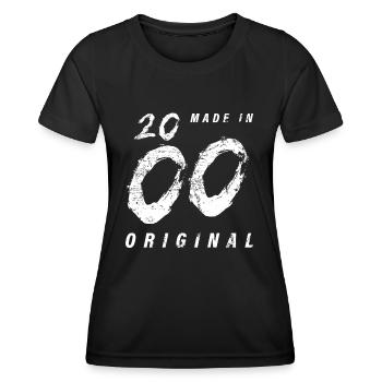 Made In 2000's Original Birthday Grunge Distressed - Women's Functional T-Shirt - black - Front - AI Model Female 172 light (172cm)