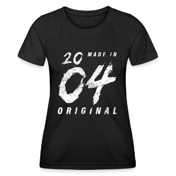 Made In 2004 Original Birthday Grunge Distressed - Women's Functional T-Shirt - black - Front - AI Model Female 172 light (172cm)