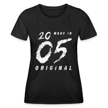 Made In 2005 Original Geburtstag Grunge Distressed - Frauen Funktions-T-Shirt - Schwarz - Vorne - AI Model Female 172 light (172cm)