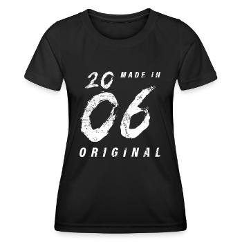 Made In 2006 Original Geburtstag Grunge Distressed - Frauen Funktions-T-Shirt - Schwarz - Vorne - AI Model Female 172 light (172cm)