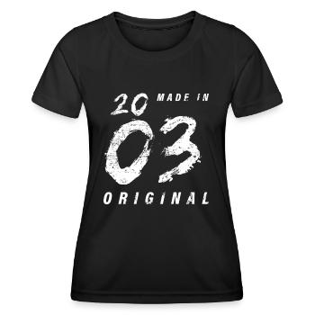 Made In 2003 Original Birthday Grunge Distressed - Women's Functional T-Shirt - black - Front - AI Model Female 172 light (172cm)