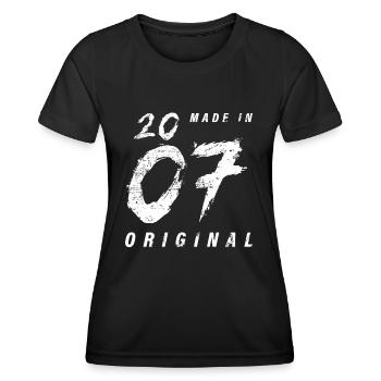 Made In 2007 Original Birthday Grunge Distressed - Women's Functional T-Shirt - black - Front - AI Model Female 172 light (172cm)