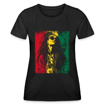 Rasta Woman Sunglasses Reggae Dreadlocks Ghana - Women's Functional T-Shirt - black - Front - AI Model Female 172 light (172cm)