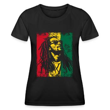 Lunettes de soleil Rastaman Reggae Dreadlocks Ghana - T-shirt sport Femme - noir - Devant - AI Model Female 172 light (172cm)