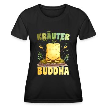 Herbes Beurre HerbesBouddha Drôle Yoga Méditation - T-shirt sport Femme - noir - Devant - AI Model Female 172 light (172cm)