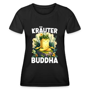 Herbes Beurre HerbesBouddha Yoga Méditation Drôle - T-shirt sport Femme - noir - Devant - AI Model Female 172 light (172cm)
